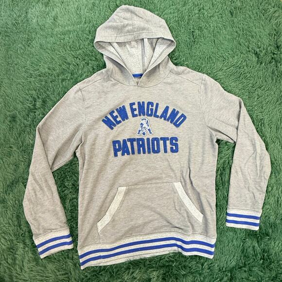 New England Patriots Hoodie Sweatshirt Gray NFL Fanatics Size Medium Unisex - Picture 1 of 6